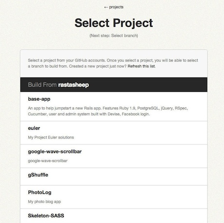 Select project