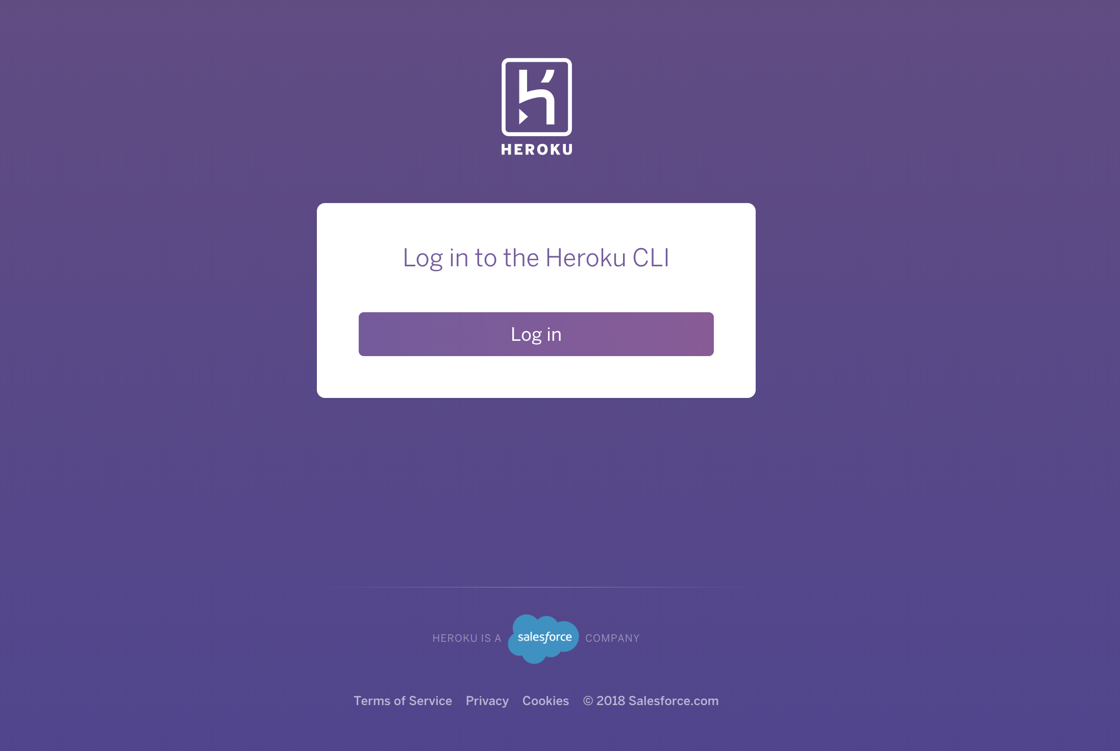 Running the heroku login command launches a web browser and opens the Heroku account login page, where you can select SSO login.