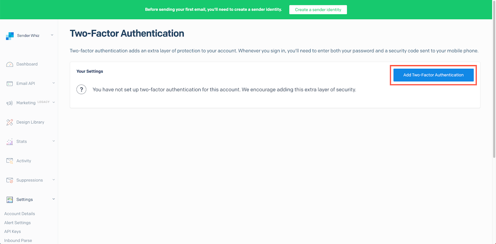 add two factor authentication