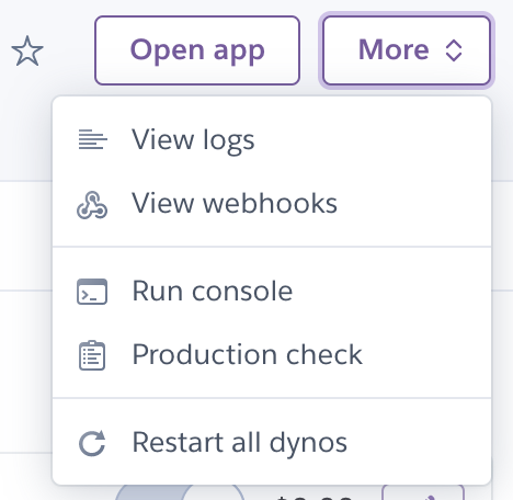 Restart all dynos button in the dashboard