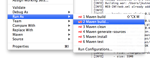 Run the a Maven build from Eclipse