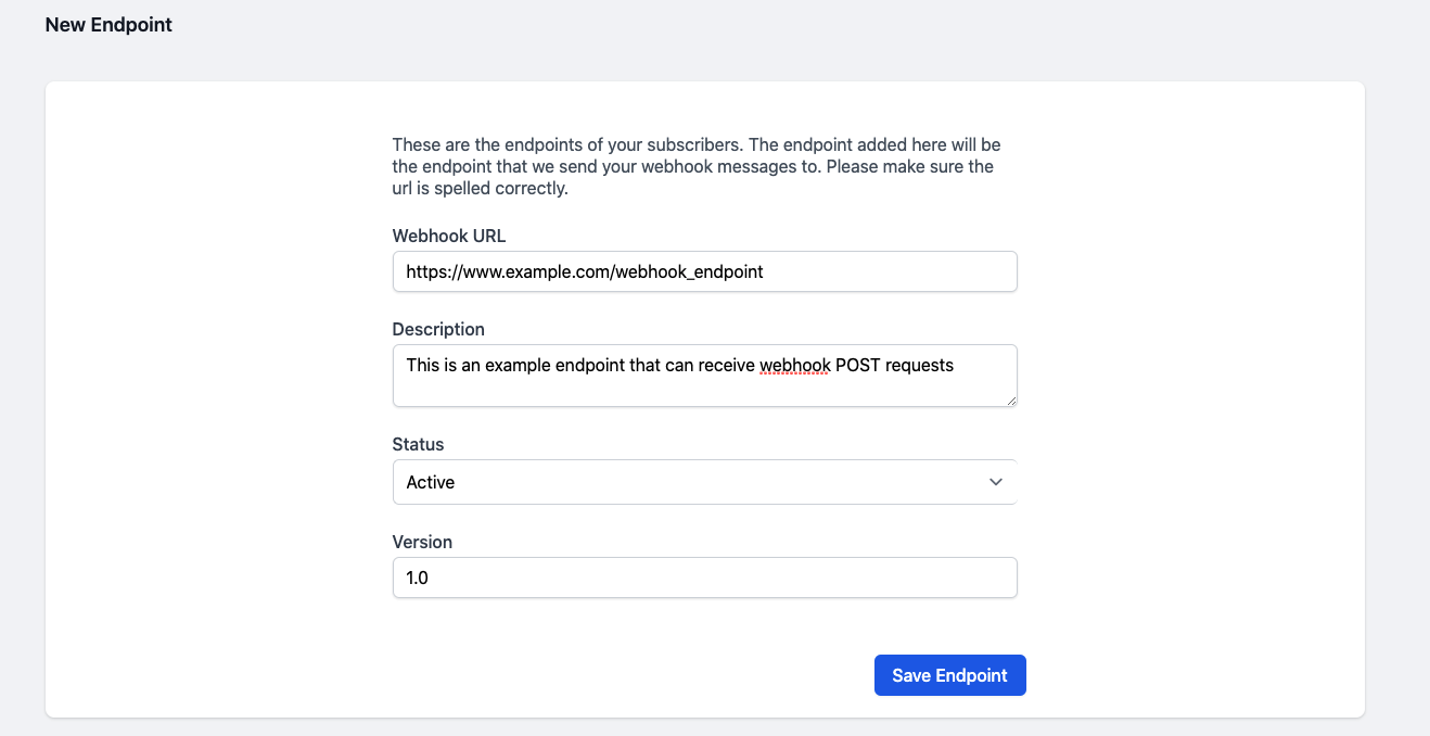 Setup Subscriber Endpoint